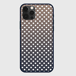 Чехол для iPhone 12 Pro Max Белый горошек на сером, коричневом градиенте, цвет: 3D-черный