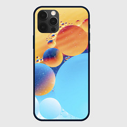 Чехол для iPhone 12 Pro Max Абстрактные круги с разными красками, цвет: 3D-черный