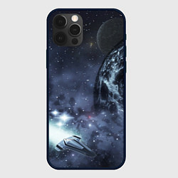Чехол iPhone 12 Pro Max Космос, планета и корабль