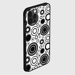 Чехол для iPhone 12 Pro Max Абстрактные круги, цвет: 3D-черный — фото 2