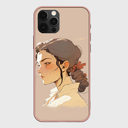 Чехол iPhone 12 Pro Max Аниме девушка в профиль