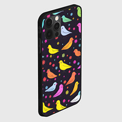 Чехол для iPhone 12 Pro Max Сказочные птички синички, цвет: 3D-черный — фото 2
