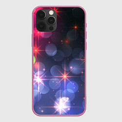 Чехол для iPhone 12 Pro Max Поп арт неоновые звезды космического неба, цвет: 3D-малиновый