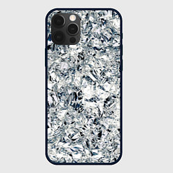 Чехол iPhone 12 Pro Max Сверкающие кристаллы серебра