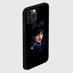 Чехол для iPhone 12 Pro Max Wednesday чёрная кошка, цвет: 3D-черный — фото 2