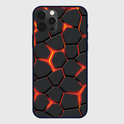 Чехол для iPhone 12 Pro Max Неоновый разлом - жёлтый, цвет: 3D-черный