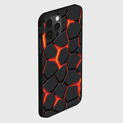 Чехол для iPhone 12 Pro Max Неоновый разлом - жёлтый, цвет: 3D-черный — фото 2