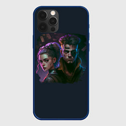 Чехол для iPhone 12 Pro Max Киберпанк - постер арт, цвет: 3D-тёмно-синий