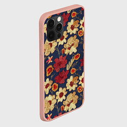 Чехол для iPhone 12 Pro Max Эффект цветочной вышивки, цвет: 3D-светло-розовый — фото 2