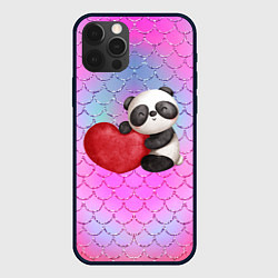 Чехол для iPhone 12 Pro Max Милая панда с сердечком, цвет: 3D-черный