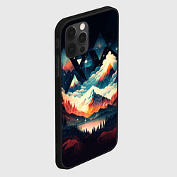 Чехол для iPhone 12 Pro Max Футуризм горы, цвет: 3D-черный — фото 2