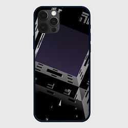 Чехол для iPhone 12 Pro Max Тёмный абстрактный металлический лабиринт и небо, цвет: 3D-черный