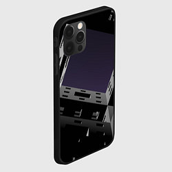 Чехол для iPhone 12 Pro Max Тёмный абстрактный металлический лабиринт и небо, цвет: 3D-черный — фото 2