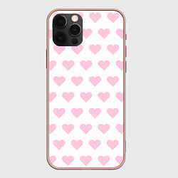 Чехол iPhone 12 Pro Max Pink hearts