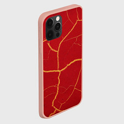 Чехол для iPhone 12 Pro Max Красный текстурный узор, цвет: 3D-светло-розовый — фото 2