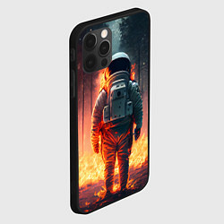 Чехол для iPhone 12 Pro Max Космонавт в горящем лесу, цвет: 3D-черный — фото 2