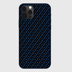 Чехол для iPhone 12 Pro Max Ромбики синие, цвет: 3D-черный