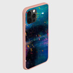 Чехол для iPhone 12 Pro Max Сине-фиолетовый туман и краски разных цветов, цвет: 3D-светло-розовый — фото 2