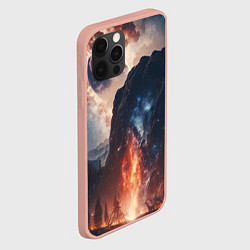 Чехол для iPhone 12 Pro Max Галактика как ночное небо над пейзажем, цвет: 3D-светло-розовый — фото 2