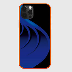 Чехол для iPhone 12 Pro Max Синие щупальца на чёрном, цвет: 3D-красный