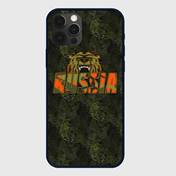 Чехол для iPhone 12 Pro Max Russia камуфляж, цвет: 3D-черный