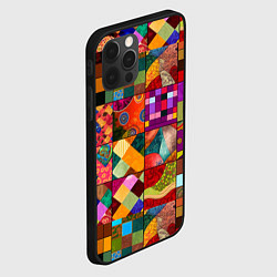 Чехол для iPhone 12 Pro Max Лоскутное шитье, пэчворк из нейросети, цвет: 3D-черный — фото 2