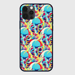 Чехол iPhone 12 Pro Max Черепа кислотный узор