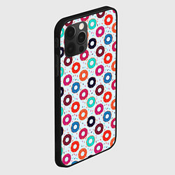 Чехол для iPhone 12 Pro Max Пончики на светлом фоне, цвет: 3D-черный — фото 2