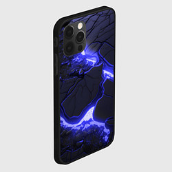 Чехол для iPhone 12 Pro Max Красивая синяя неоновая лава, цвет: 3D-черный — фото 2