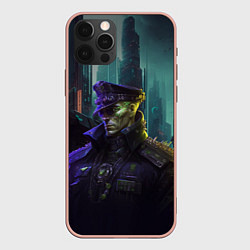 Чехол для iPhone 12 Pro Max Генерал в киберпанк, цвет: 3D-светло-розовый