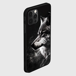 Чехол для iPhone 12 Pro Max Волк в белом дыму, цвет: 3D-черный — фото 2