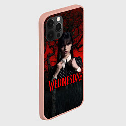 Чехол для iPhone 12 Pro Max Wednesday в лесу, цвет: 3D-светло-розовый — фото 2