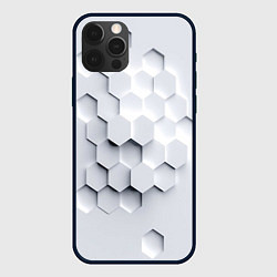 Чехол для iPhone 12 Pro Max Серый соты, цвет: 3D-черный