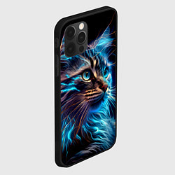 Чехол для iPhone 12 Pro Max Неоновый кот искрящий молниями, цвет: 3D-черный — фото 2
