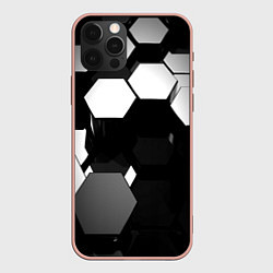 Чехол для iPhone 12 Pro Max Хромированная броня сталь, цвет: 3D-светло-розовый