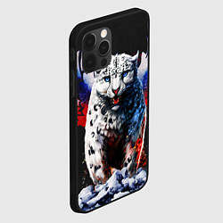 Чехол для iPhone 12 Pro Max Снежный барс и крылья орла в цветах триколора, цвет: 3D-черный — фото 2