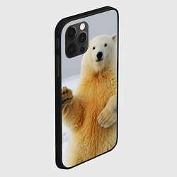 Чехол для iPhone 12 Pro Max Белый медведь приветствует, цвет: 3D-черный — фото 2