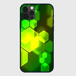 Чехол iPhone 12 Pro Max Зелёные соты абстракция