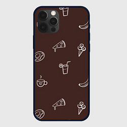 Чехол iPhone 12 Pro Max Еда в минимализме на коричневом фоне