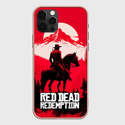 Чехол для iPhone 12 Pro Max Red Dead Redemption, mountain, цвет: 3D-светло-розовый