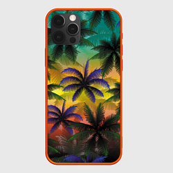 Чехол для iPhone 12 Pro Max Кроны пальм, Багамы, цвет: 3D-красный