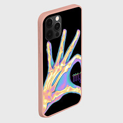 Чехол для iPhone 12 Pro Max Сердечко левой рукой - неоновый рентген, цвет: 3D-светло-розовый — фото 2