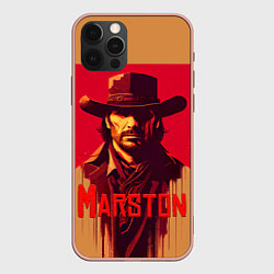 Чехол для iPhone 12 Pro Max John Marston poster, цвет: 3D-светло-розовый