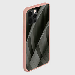 Чехол для iPhone 12 Pro Max Абстрактные серые острые металлические листы, цвет: 3D-светло-розовый — фото 2