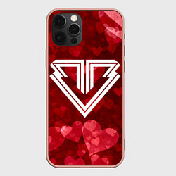 Чехол iPhone 12 Pro Max Big bang red hearts