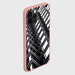 Чехол для iPhone 12 Pro Max Карбоновая абстракция грани, цвет: 3D-светло-розовый — фото 2