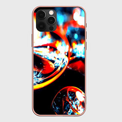 Чехол для iPhone 12 Pro Max Фрактальный узор, цвет: 3D-светло-розовый