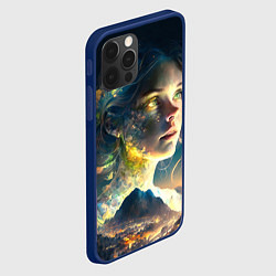 Чехол для iPhone 12 Pro Max Девушка-ночь, цвет: 3D-тёмно-синий — фото 2
