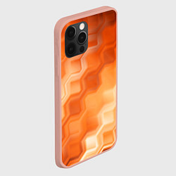 Чехол для iPhone 12 Pro Max Золотисто-оранжевый туманный паттерн, цвет: 3D-светло-розовый — фото 2