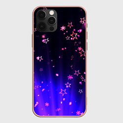 Чехол для iPhone 12 Pro Max Звездочки в неоновой подсветке, цвет: 3D-светло-розовый